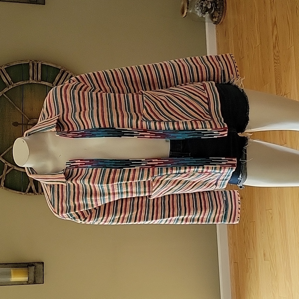 Zara Textured Weaved Open Front Jacket - image 1